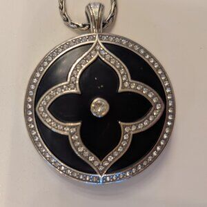 ✨ Brighton Silver & Black  Locket Necklace – Long Chain Statement Piece ✨